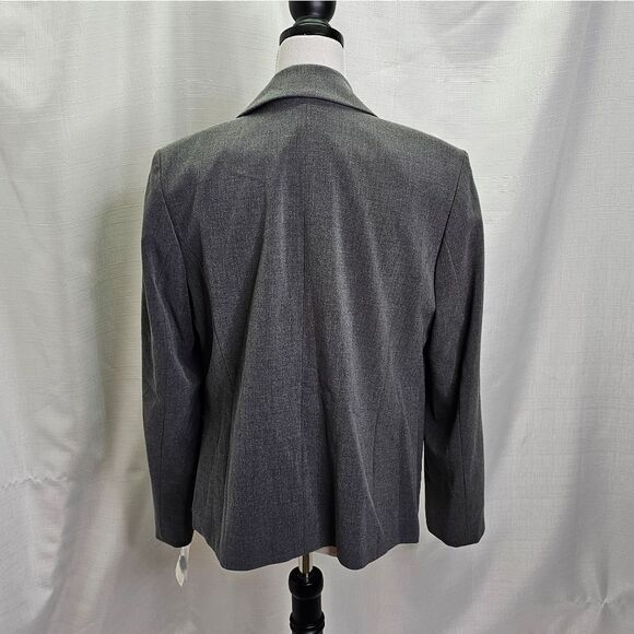 JM Collection Charcoal Gray One Button Blazer Jacket Size 10 - Picture 9 of 11